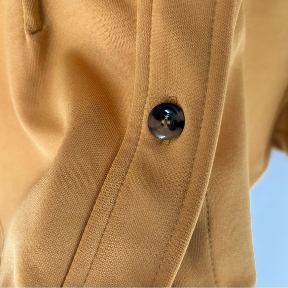 Zara Knit Long Sleeve Tortoise Shell Button Front Collared Shirt Side‎ Slits - Picture 6 of 12